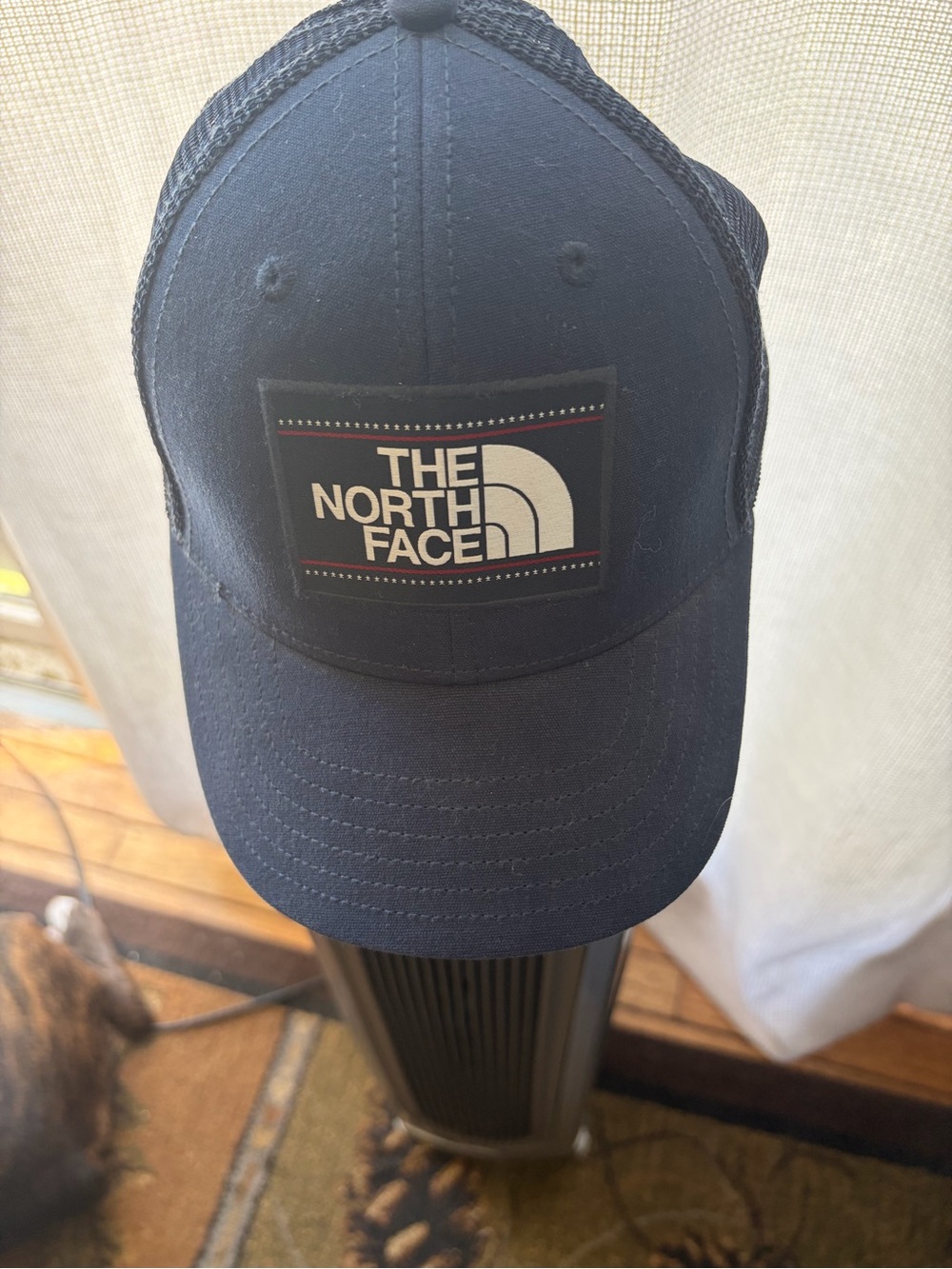The North Face Navy Blue Patch Logo Trucker Hat